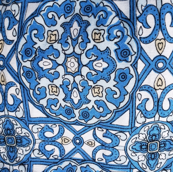 Express blue printed women's L bell sleeve tunic - Picture 4 of 5